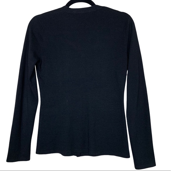 Etcetera Silk Cashmere Cotton Black Soft VNeck Button Front Cardigan Sweater S - Picture 4 of 6